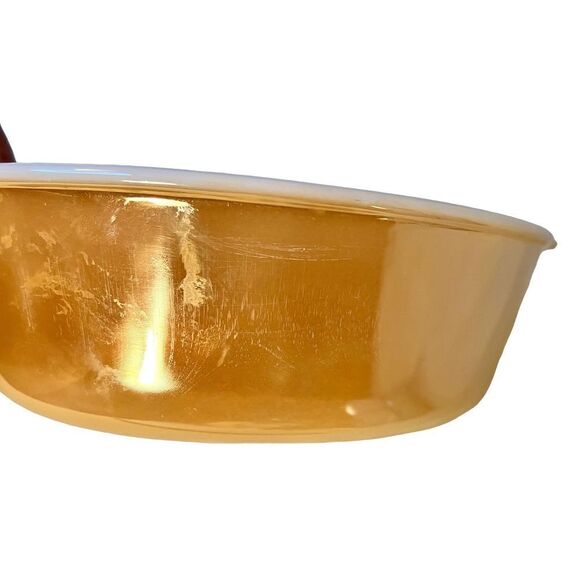 Vintage Pyrex FIRE KING Peach Lusterware 1-1/2 Qt. Casserole Dish #467 READ - Picture 10 of 16